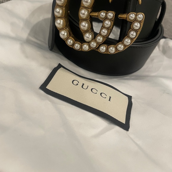 Gucci Double G pearl leather belt - Picture 2 of 3